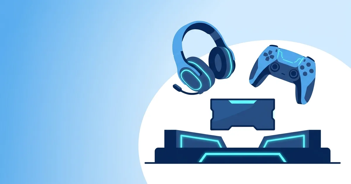 Minh họa cá cược esports 8xbet với tai nghe và tay cầm chơi game